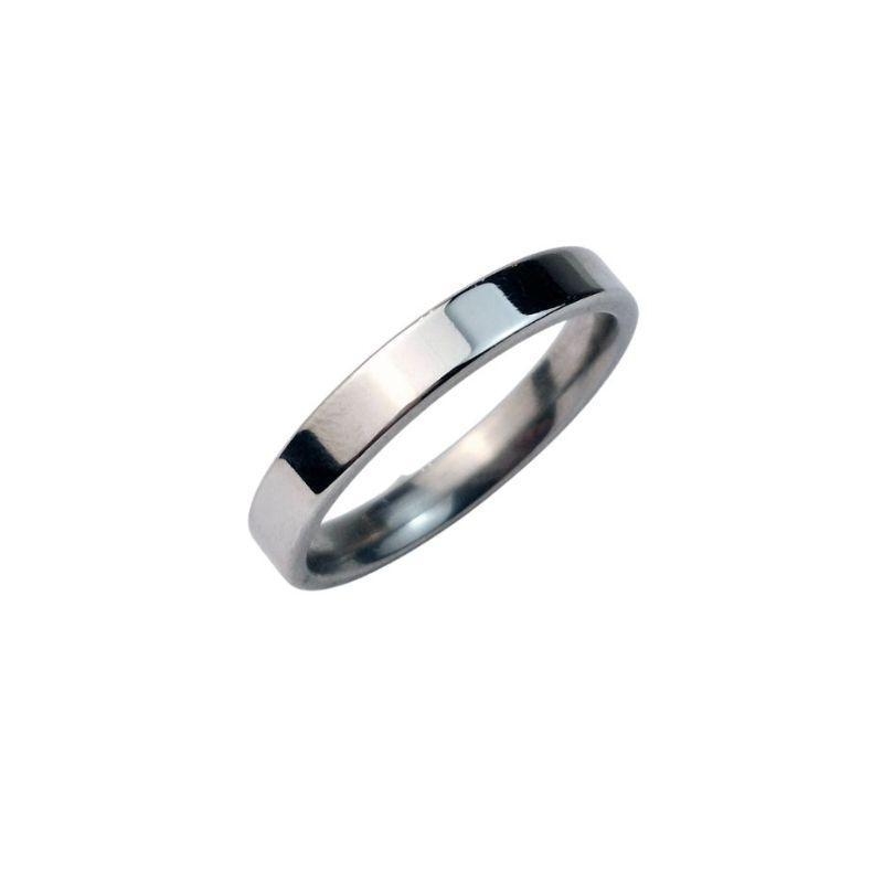 ANEL ALIANÇA AÇO INOX ANATÔMICA RETA 4MM - Número 32/33