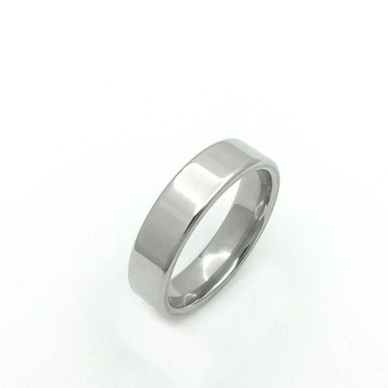 ANEL ALIANÇA AÇO INOX ANATÔMICA RETA 6MM - Número 18/19