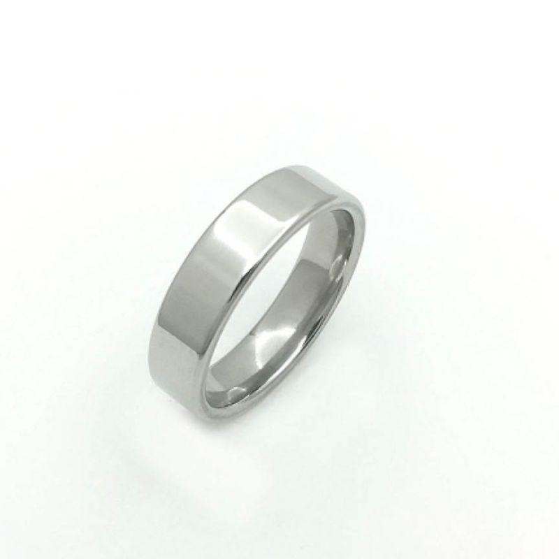 ANEL ALIANÇA AÇO INOX ANATÔMICA RETA 6MM - Número 26/27