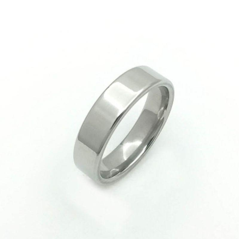 ANEL ALIANÇA AÇO INOX ANATÔMICA RETA 6MM - Número 28/29