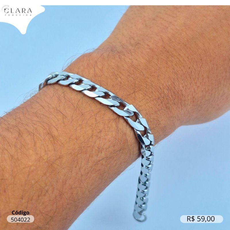 PULSEIRA GRUMET 1X1 - 8MM - 21CM - Aço