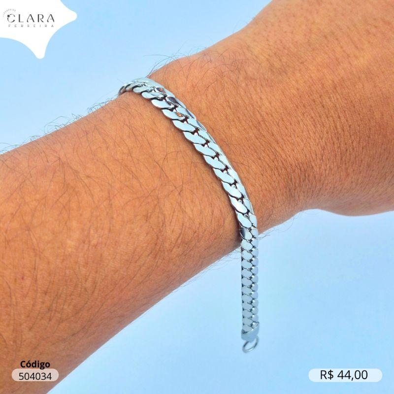 PULSEIRA GRUMET FECHADO 1X1 - 6MM - 21CM - Aço