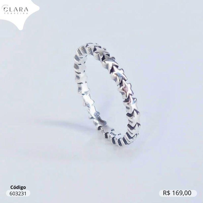 ANEL PRATA 925 FIO DE ESTRELAS LISAS - 3MM - 14/15