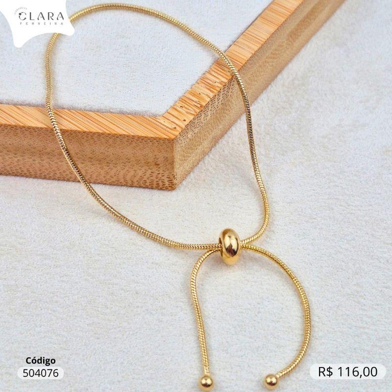 PULSEIRA AJUSTAVEL MALHA RABO DE RATO  - Dourado