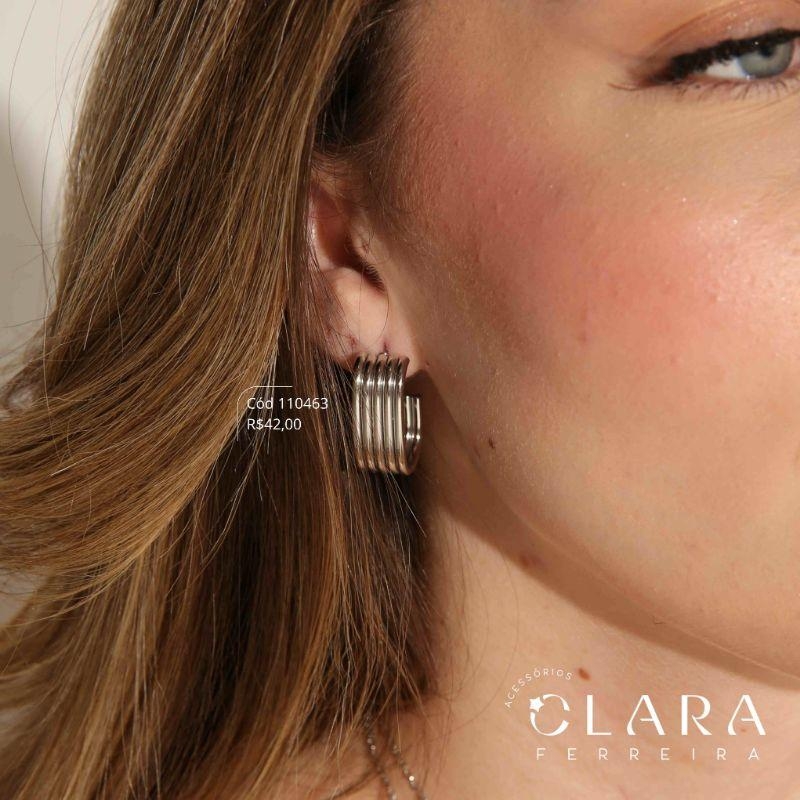 BRINCO SILHUETA 5 FIOS LISOS - 25MM - Aço