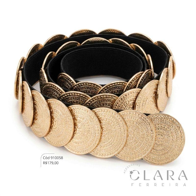 CINTO ELASTICO MOEDAS COM DETALHES