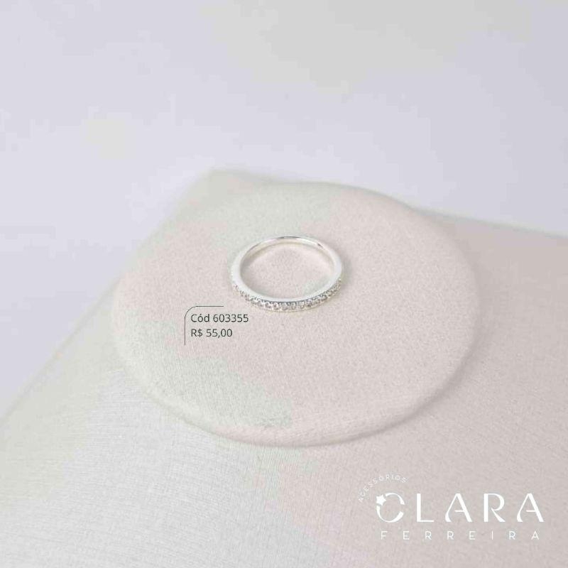 ANEL APARADOR 1 FILEIRA MICROZIRCÔNIAS - Banho de Prata