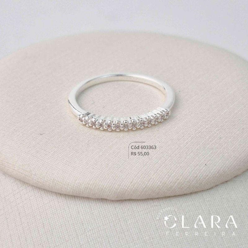 ANEL APARADOR 13 MICROZIRCÔNIAS  - 2MM - Banho de Prata