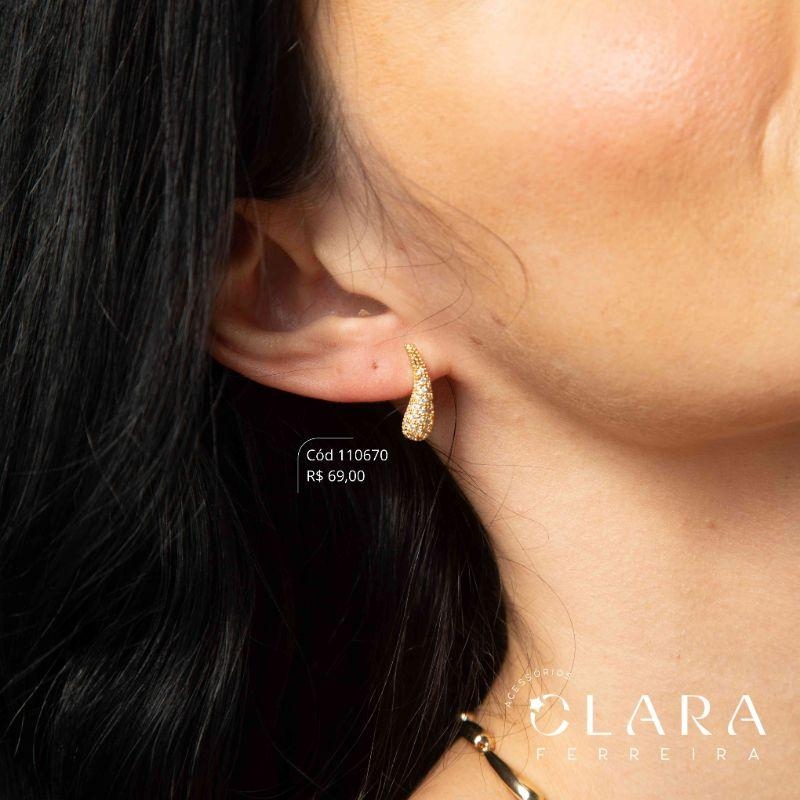BRINCO GOTAS MICROZIRCÔNIAS - 6MM - Dourado