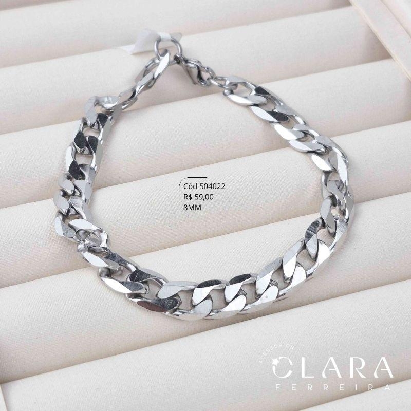 PULSEIRA GRUMET 1X1 - 8MM - 21CM - Aço