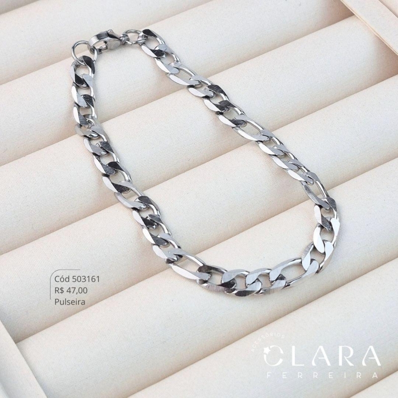 PULSEIRA AÇO GRUMET 3X1 6MM - 21CM