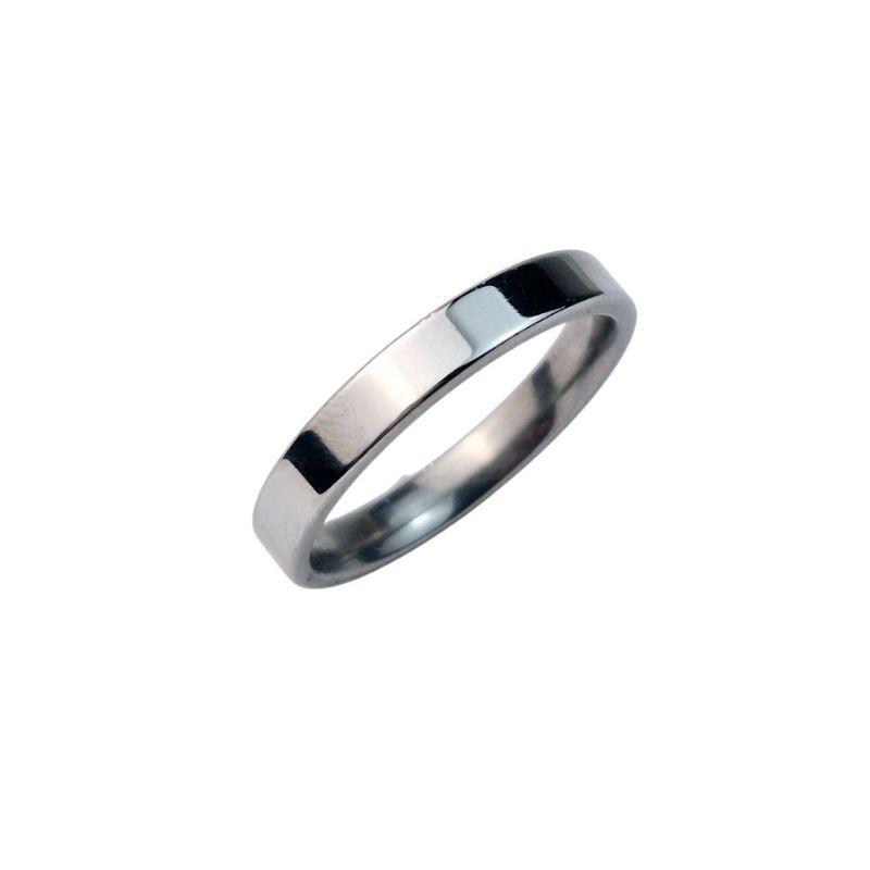 ANEL ALIANÇA AÇO INOX ANATÔMICA RETA 4MM - Número 22/23