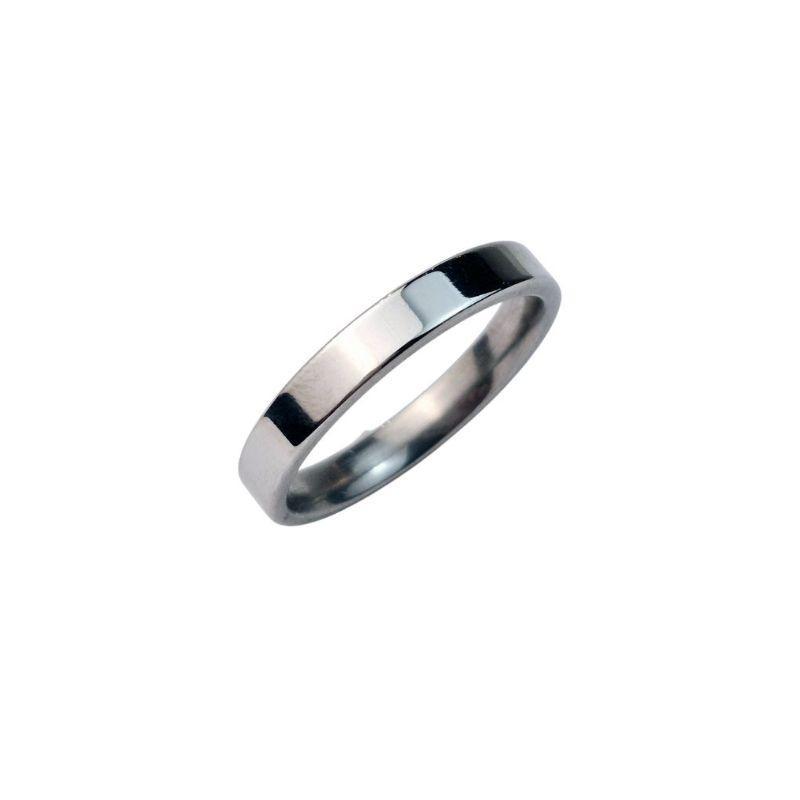 ANEL ALIANÇA AÇO INOX ANATÔMICA RETA 4MM - Número 16/17