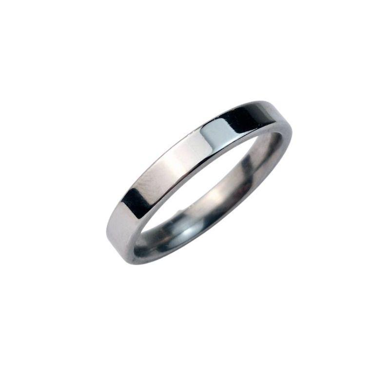 ANEL ALIANÇA AÇO INOX ANATÔMICA RETA 4MM - Número 26/27