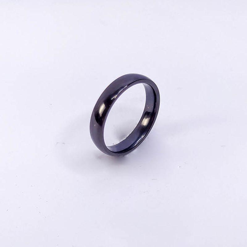 ANEL ALIANÇA AÇO INOX PRETO ANATÔMICA ABAULADA 4MM - Número 12/13