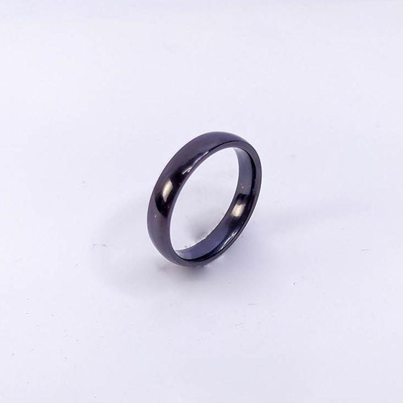 ANEL ALIANÇA AÇO INOX PRETO ANATÔMICA ABAULADA 4MM - Número 18/19