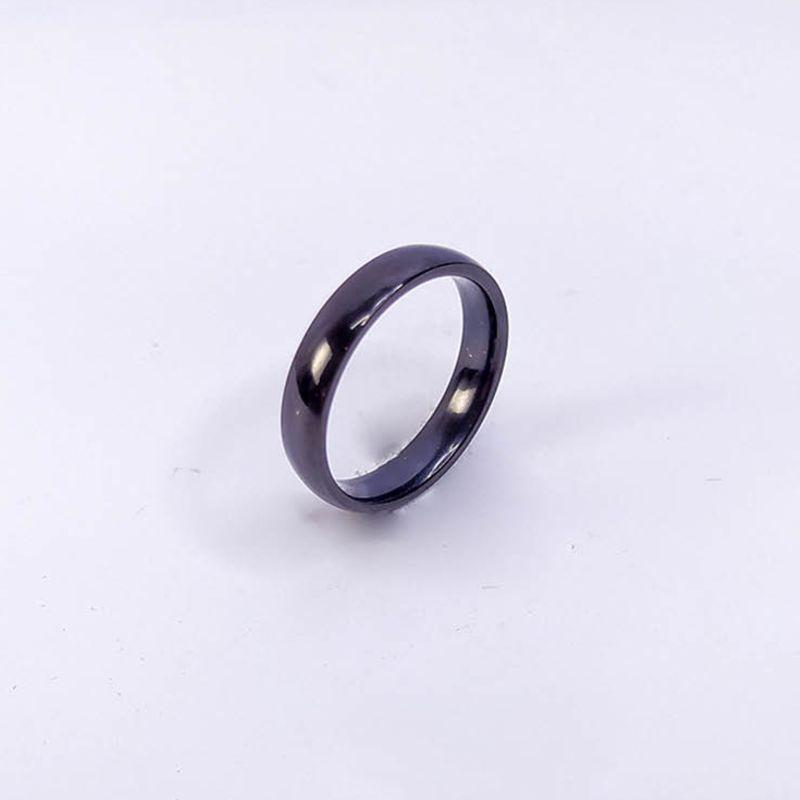 ANEL ALIANÇA AÇO INOX PRETO ANATÔMICA ABAULADA 4MM - Número 20/21