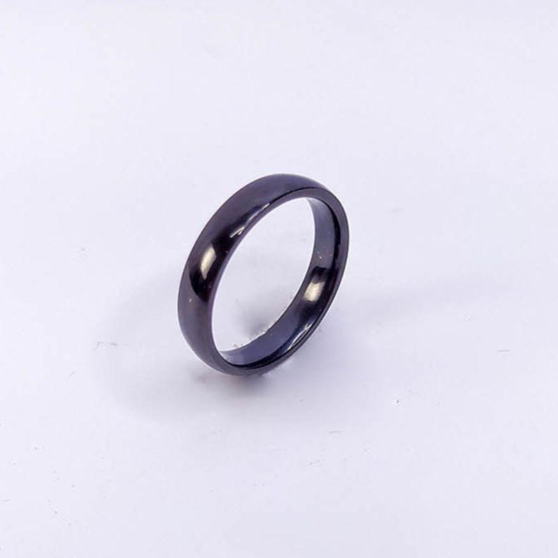 ANEL ALIANÇA AÇO INOX PRETO ANATÔMICA ABAULADA 4MM - Número 26/27