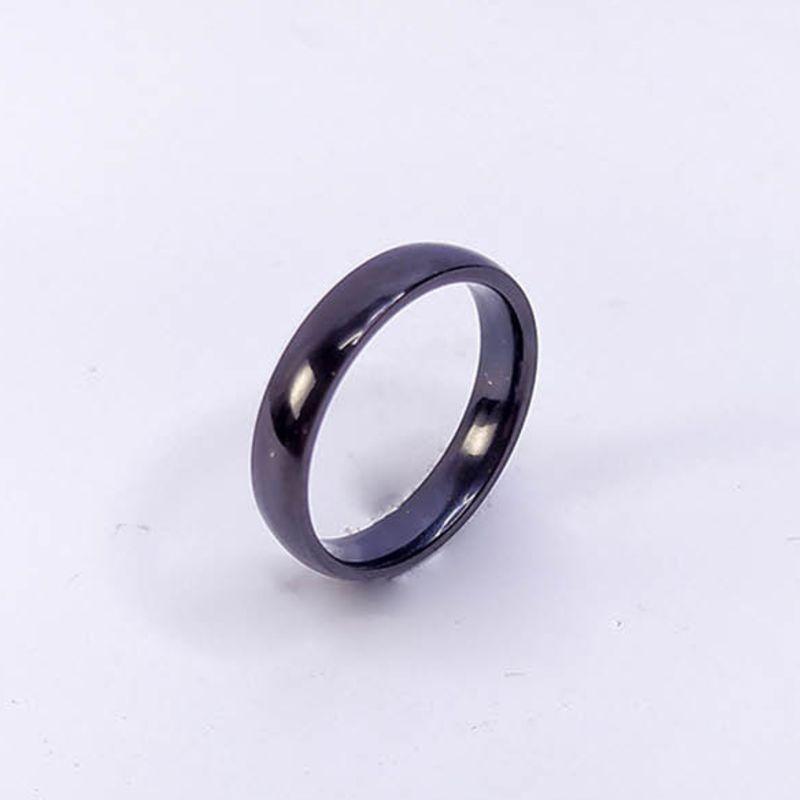 ANEL ALIANÇA AÇO INOX PRETO ANATÔMICA ABAULADA 4MM - Número 32/33