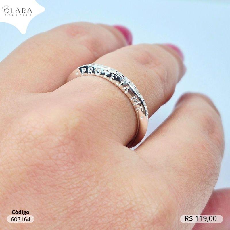 ANEL PRATA 925 APARADOR 1 FILEIRA MICROZIRCONIA ESCRITO PROTEJA-ME - 18/19