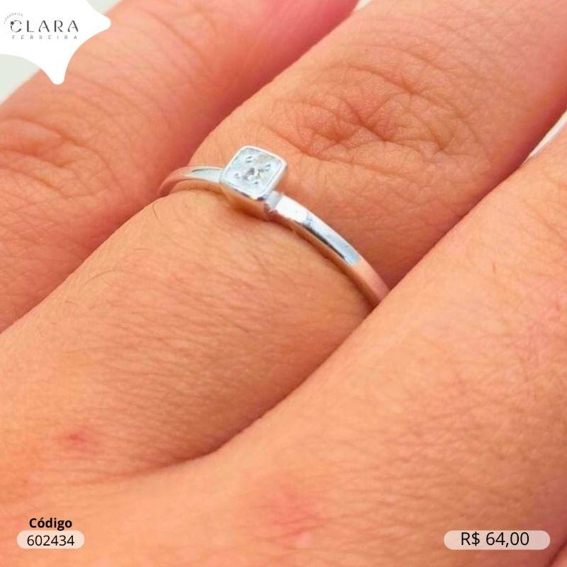 ANEL PRATA 925 SOLITARIO QUADRADO 2MM - EDIÇÃO LIMITADA