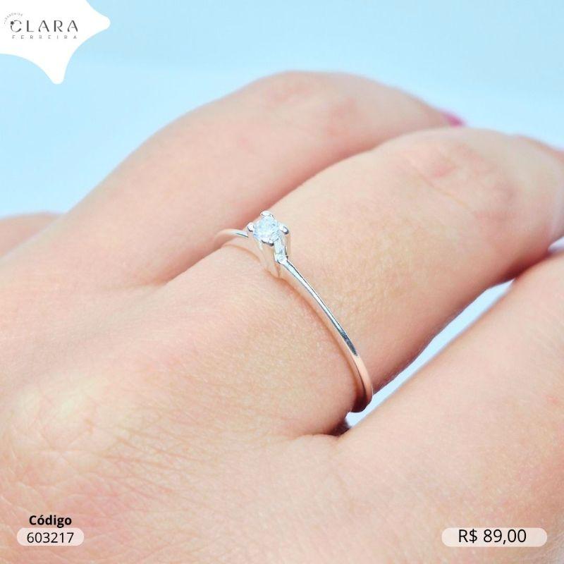 ANEL PRATA 925 SOLITÁRIO ZIRCÔNIA 3MM CAIXA COROA ALTA 4 GARRAS - 20/21