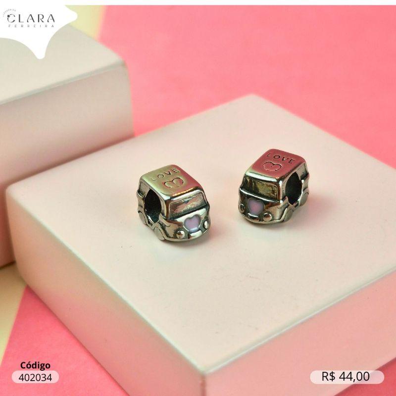 BERLOQUE SEPARADOR CARRO C/ TETO MANUSCRITO LOVE E 1 CORAÇÃO - 12X6MM - Aço