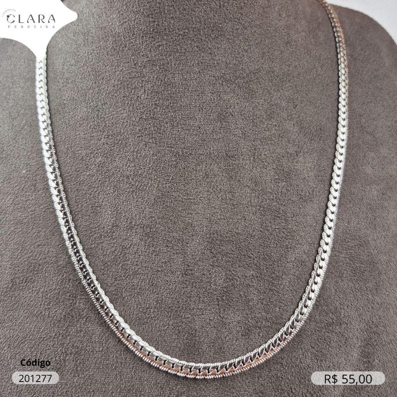 CORRENTE GRUMET FECHADO COM FRIZADO NAS LATERAIS 1X1 - 5MM - 60CM - Aço