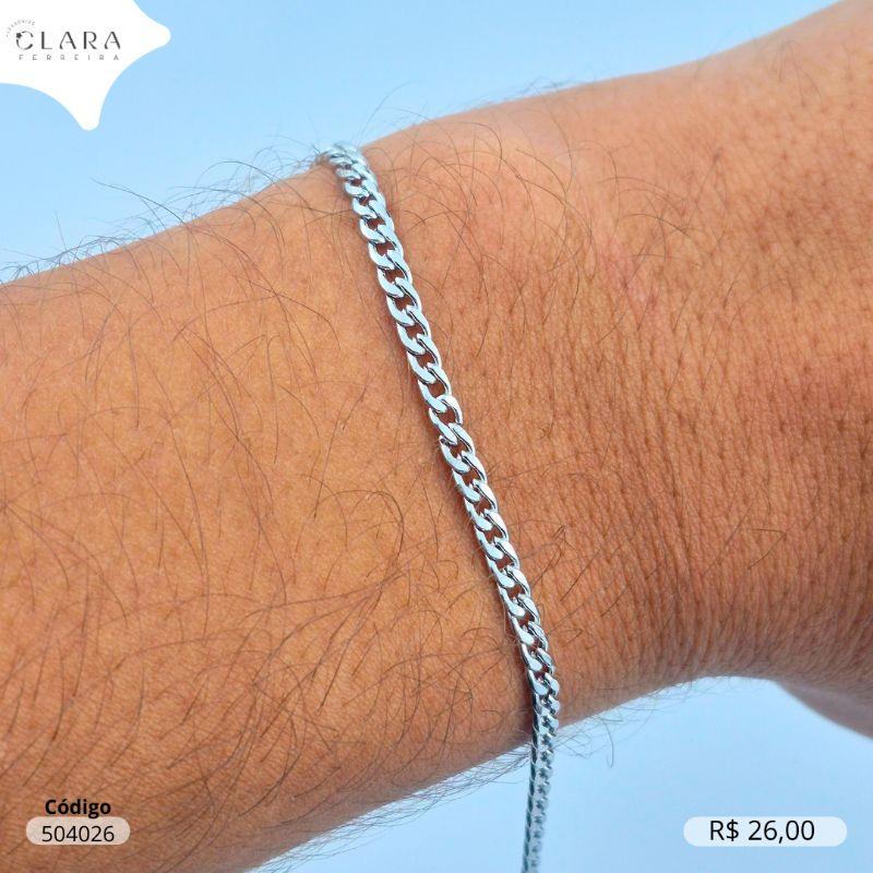 PULSEIRA GRUMET 1X1  - 3MM - 21CM - Aço