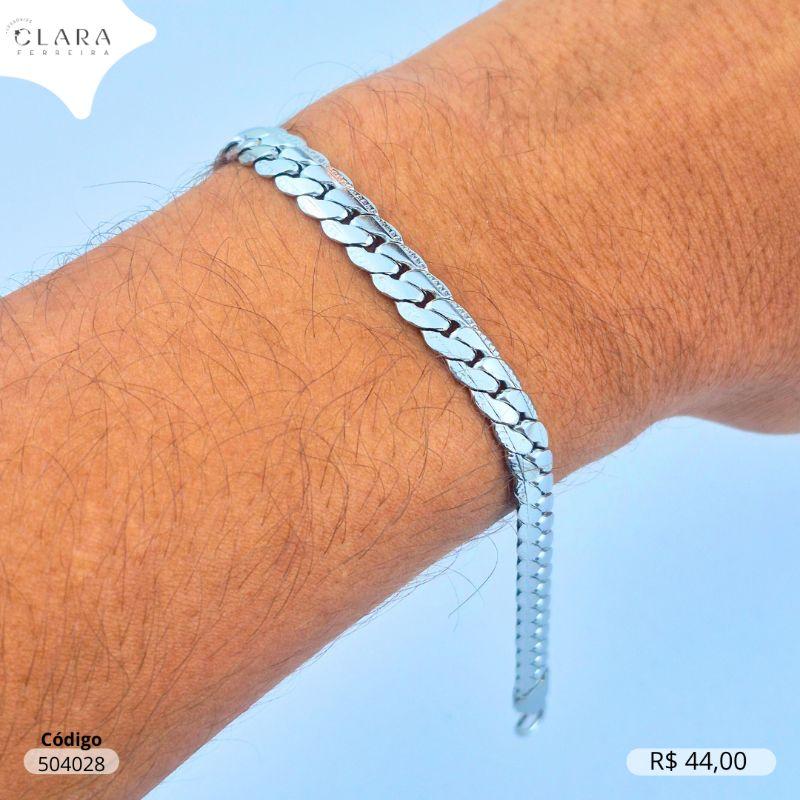 PULSEIRA GRUMET FECHADO 1X1 COM FRIZADO NAS LATERAIS - 6MM - 21CM - Aço