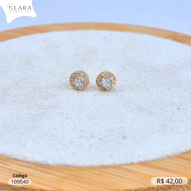 BRINCO ZIRCONIA REDONDA 3MM ADORNADA MICROZIRCONIAS - 6MM - Dourado