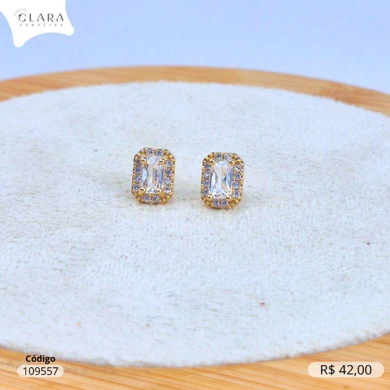 BRINCO ZIRCONIA RETANGULAR 4MM ADORNADA MICROZIRCONIAS - 8MM - Dourado