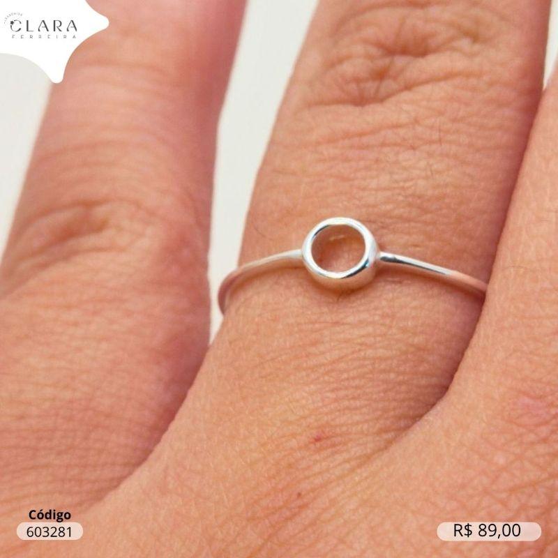 ANEL PRATA 925 FIO LISO C/ CIRCULO VAZADO - 2MM - 18/19