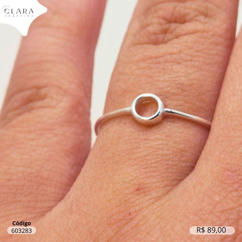 ANEL PRATA 925 FIO LISO C/ CIRCULO VAZADO - 2MM -22/23