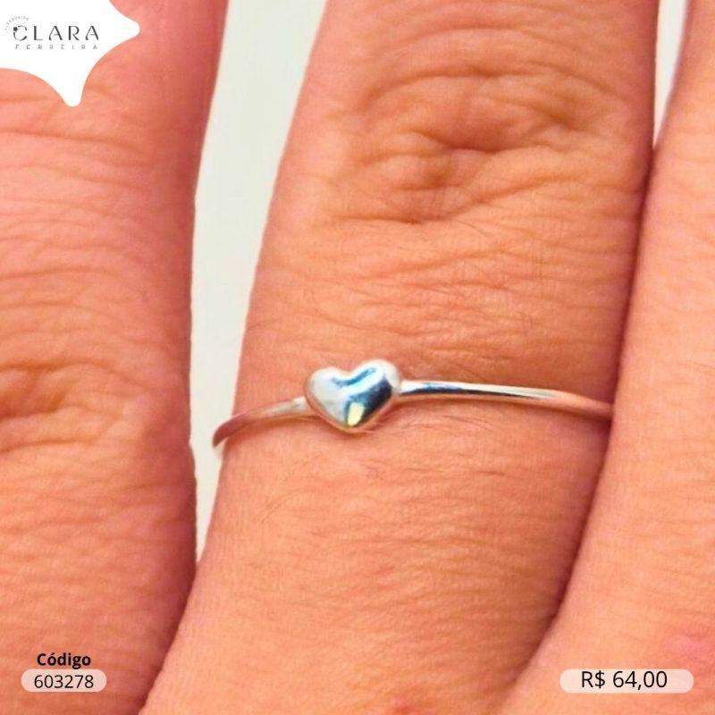 ANEL PRATA 925 FIO LISO C/ CORAÇÃO LISO - 2MM - 18/19