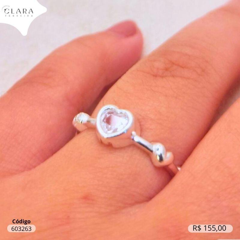 ANEL PRATA 925 ZIRCÔNIA CORAÇÃO 3MM C/ 4 CORAÇÕES 2 LISOS E 2 CRAVEJADOS - 2MM - 14/15