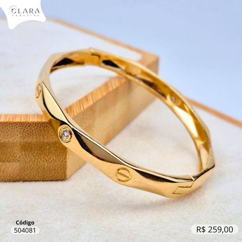 PULSEIRA BRACELETE RIGIDO LOVE PREGO INSPIRAÇÃO CARTIER - Dourado