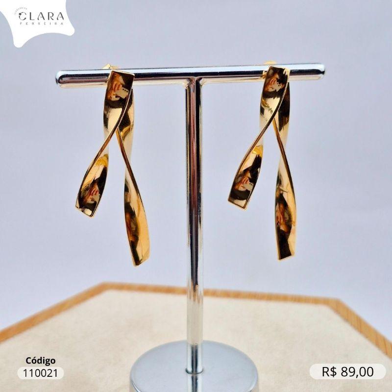 BRINCO 2 BARRAS TORCIDAS LISAS - LINHA ORGÂNICOS  - 45MM - Dourado