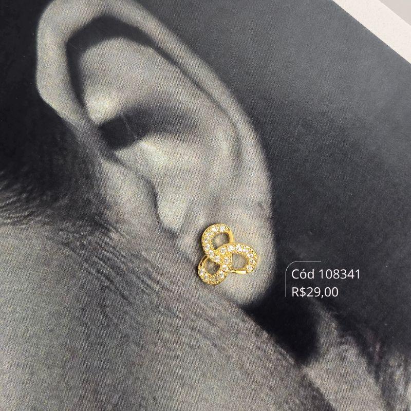 BRINCO LAÇO 3 VOLTAS MICROZIRCONIAS - 9MM - Dourado