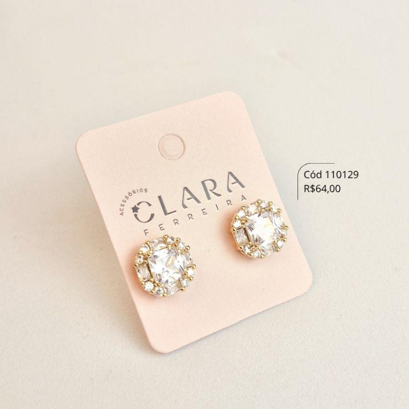 BRINCO ZIRCÔNIA QUADRADA ADORNADA 1 FILEIRA ZIRCONIA BAGUETE - 11MM - Dourado