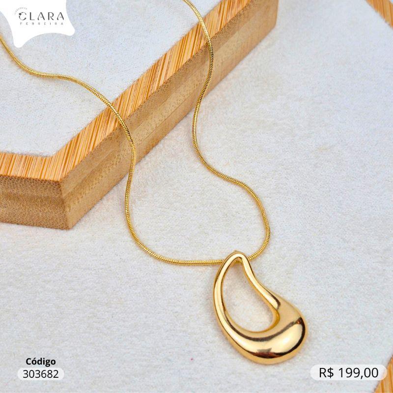 COLAR MALHA RABO DE RATO C/ GOTA LISA VAZADA - LINHA ORGÂNICOS - 21MM - 50CM - Dourado