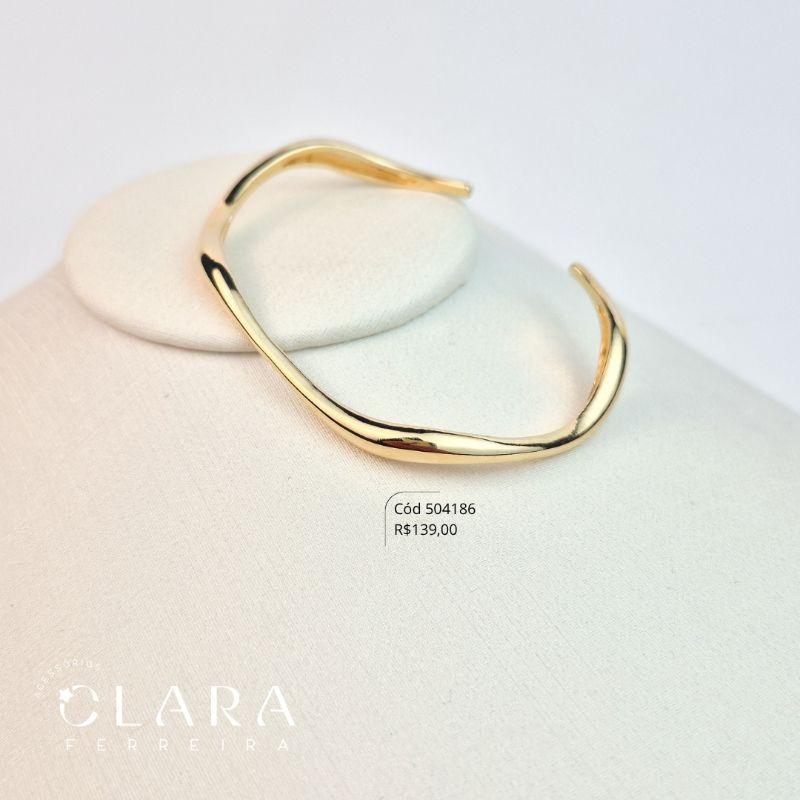 PULSEIRA BRACELETE RÍGIDO ONDULADO – LINHA ORGÂNICOS - EDIÇÃO LIMITADA - Dourado