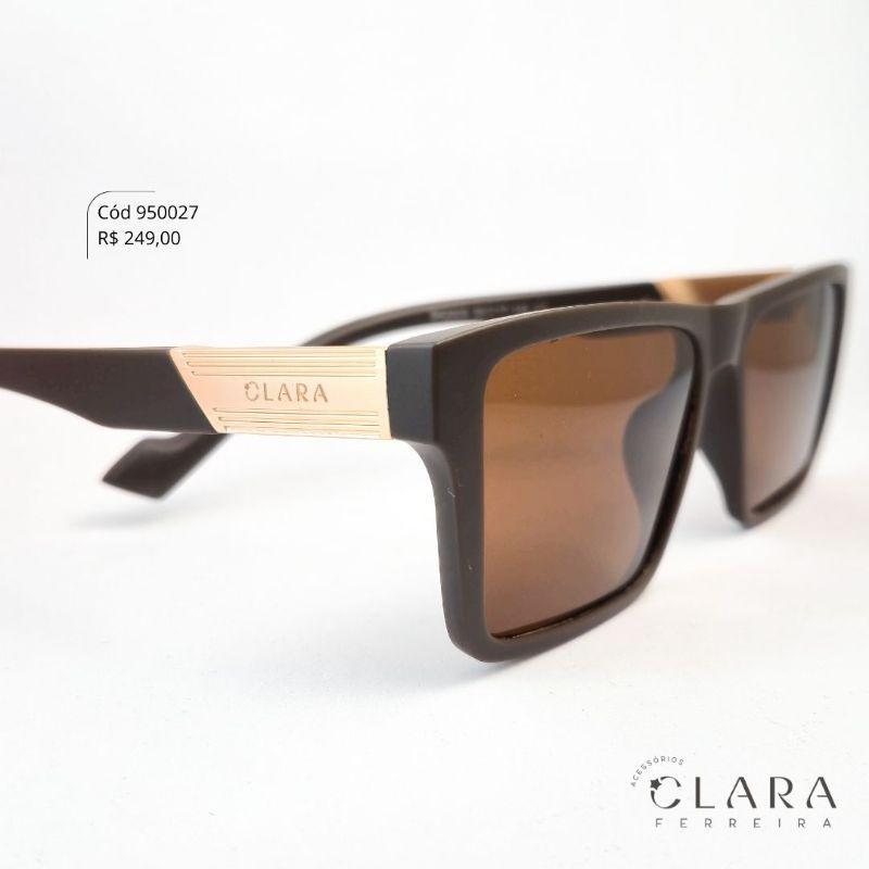 Óculos Solar MASCULINO QUADRADO MARROM - INSPIRAÇÃO RAY-BAN - Lente Anti-impacto Polarizada - BK2009-C7