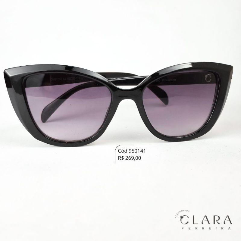 Óculos Solar REDONDO PRETO – INSPIRAÇÃO GUCCI - Lente Resina - OM50663-C1