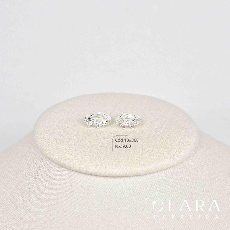 BRINCO ARGILINHA CLICK 1 FILEIRA MICROZIRCONIAS ZIG ZAG - 10X1MM - Banho de Prata