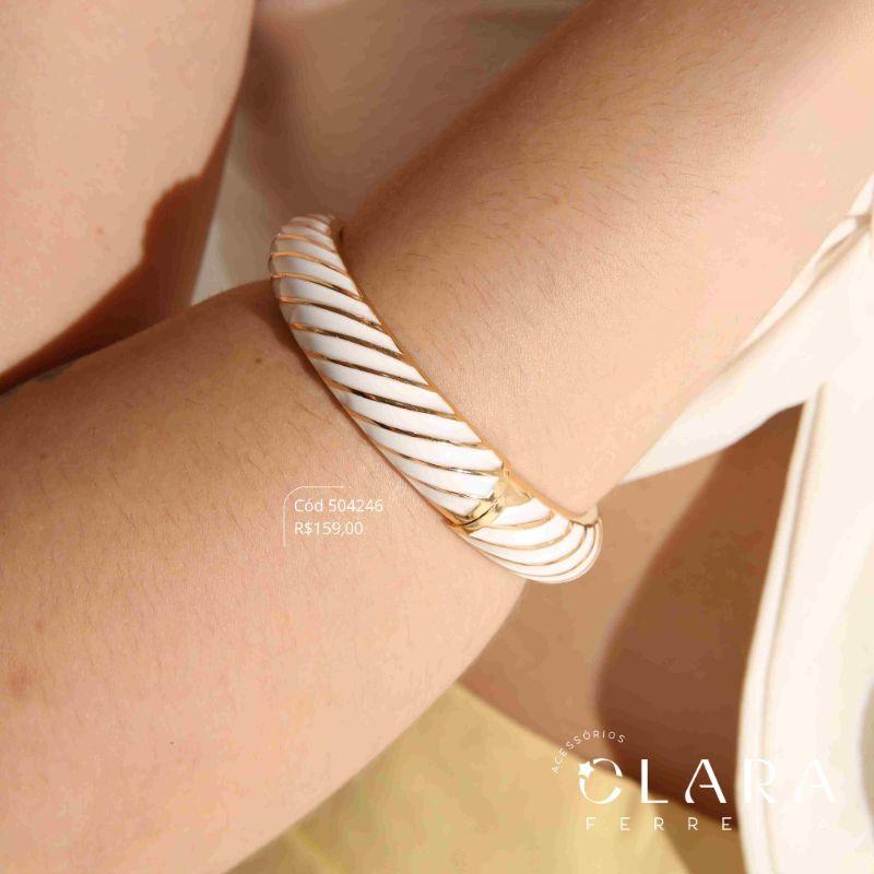 PULSEIRA BRACELETE RÍGIDO RESINADO  - 12MM