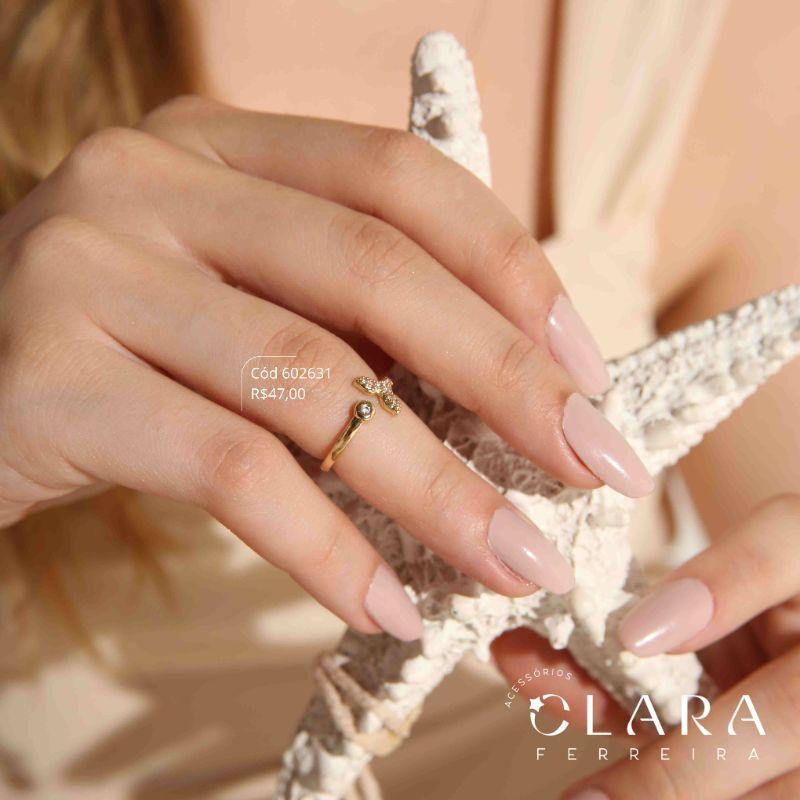 ANEL FALANGE ABERTO C/ CAUDA DE SEREIA MICROZIRCONIAS E 1 ZIRCONIA REDONDA  NAS PONTAS  - 9MM - Dourado