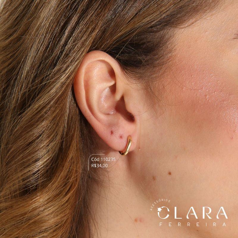 BRINCO ARGOLINHA CLICK TUBO LISA - 12X2MM - Dourado