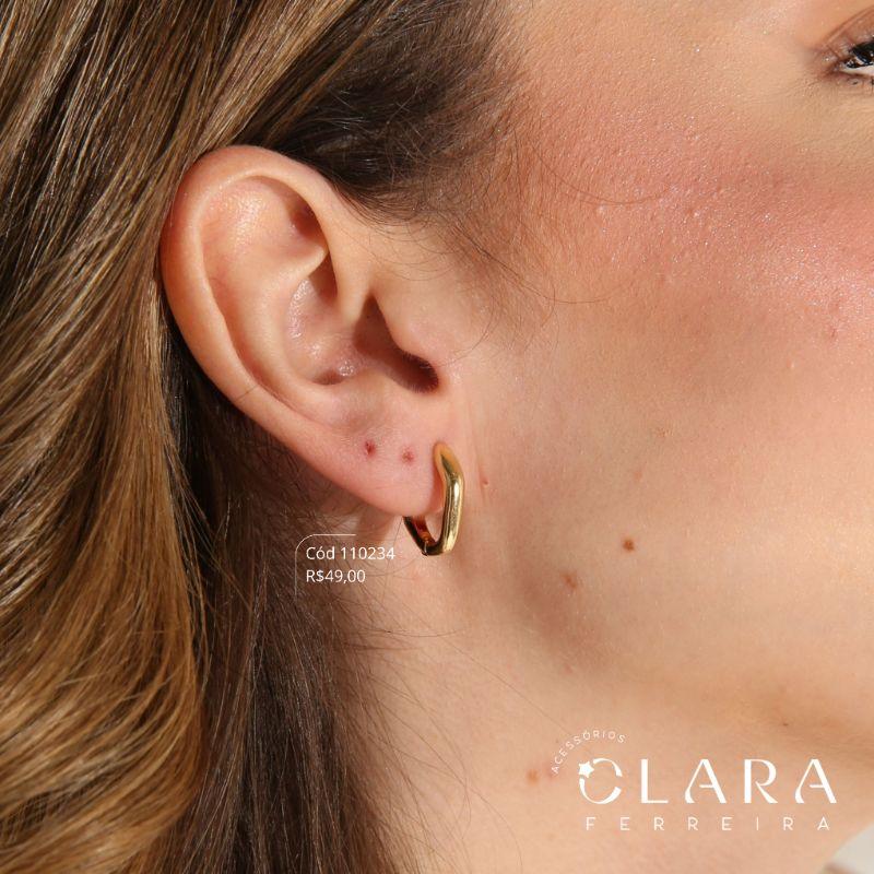 BRINCO ARGOLINHA CLICK TUBO LISA - 16X3MM - Dourado