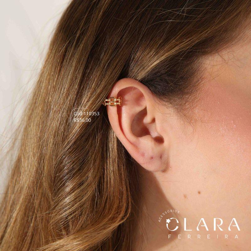 BRINCO PIERCING FAKE 2 FIOS CORRENTES LISAS - 6MM - Dourado